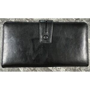 Bostanten Black‎ Leather Large Capacity Trifold Wallet Clutch